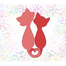 Водорастворимый флизелин для вышивки бисером или нитками «Кошачья любовь» (Схема или набор)